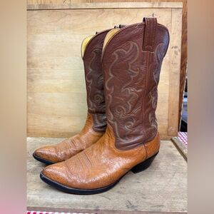 Vintage MENS Nocona  Soft Quill Ostrich Western Boots, rare size 11.5 EE WIDE